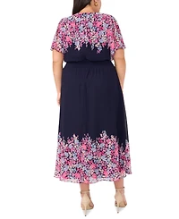 Msk Plus Flutter-Sleeve V-Neck Maxi Dress