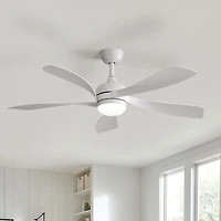 Sofucor 52 Ceiling Fans with Light Yellow with 5 Curve Blades