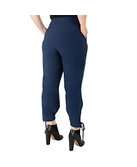 Standards & Practices Plus Size High Waisted Ankle Tie Cuff Trousers