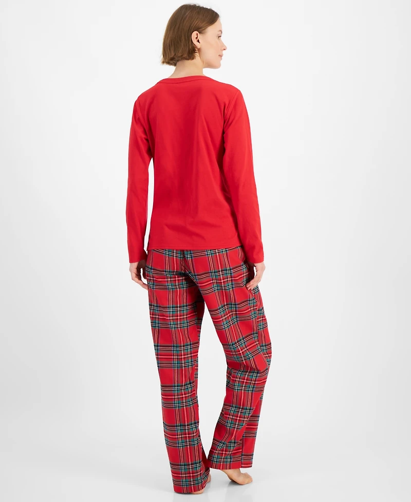 Holiday Lane Women's Brinkley Plaid Mix It Matching Family Pajamas Set, Created for Macy's