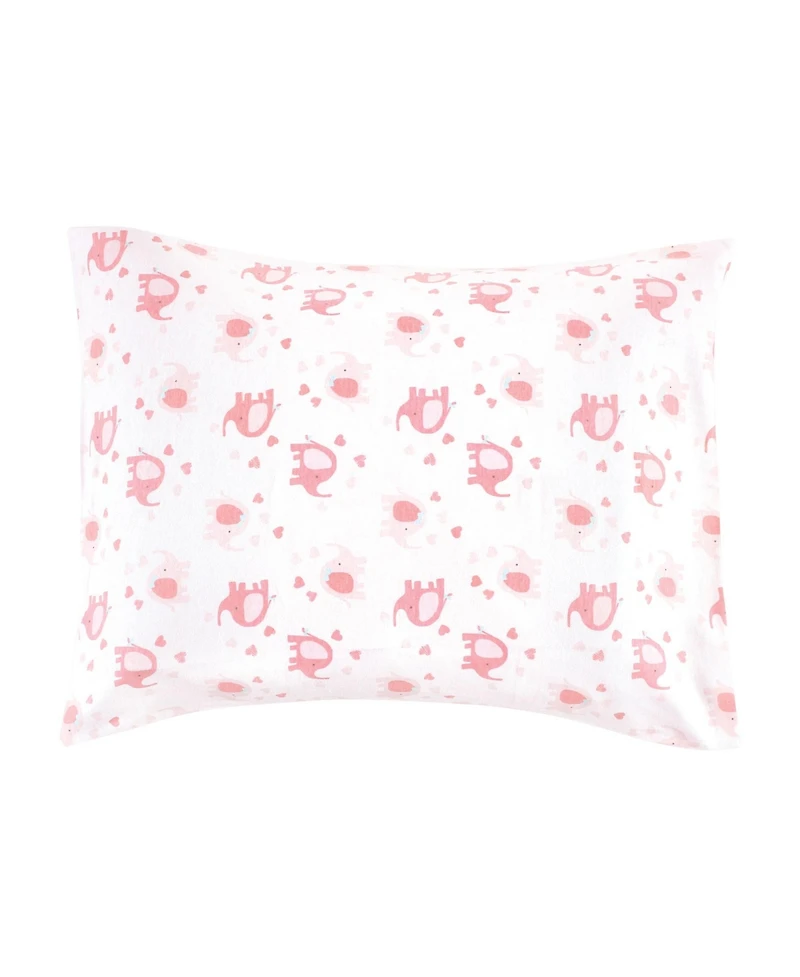 Luvable Friends Infant Girl Envelope Toddler Pillow Cases, Girl Basic Elephant, One Size