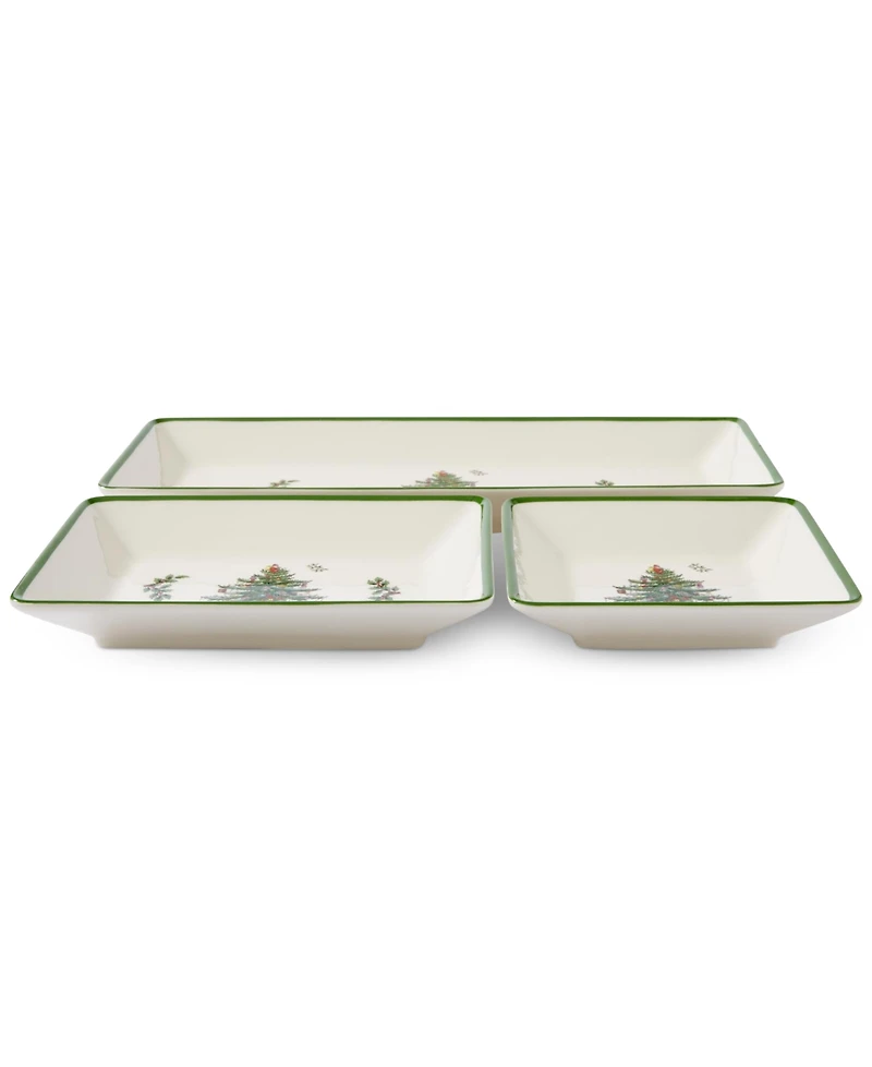 Spode Christmas Tree Traditional 3 Piece Nesting Tray