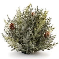 Slickblue Set of 2 Icy Pine Half Orbs Perfect for Winter and Holiday Decorations