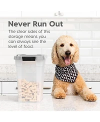 Iris 12.75 Quart Airtight Pet Food Storage Container for Dog, Cat, Bird and Other Animals, Gray
