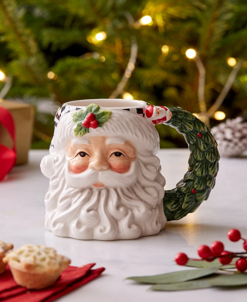 Spode Christmas Tree Black & White Santa Mug
