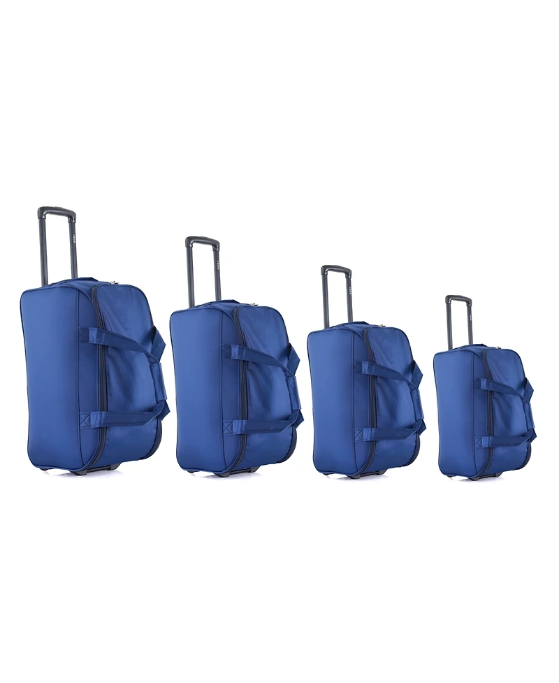 Izod Carol Lightweight Soft Shell Rolling Duffel Bag with Wheels and Telescopic Handle – Travel-Ready Luggage Duffel - 4 Piece Set