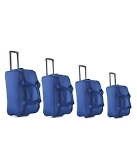 Izod Carol Lightweight Soft Shell Rolling Duffel Bag with Wheels and Telescopic Handle – Travel-Ready Luggage Duffel - 4 Piece Set