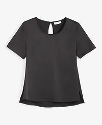 On 34th Women's Satin Relaxed Short-Sleeve Top, Created for Macy's