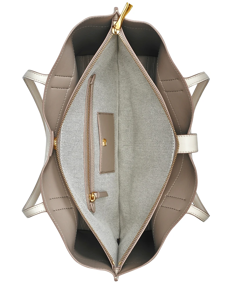 Donna Karan New York Bridgehampton Leather Turnlock Triple Compartment Tote