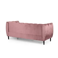 Streamdale Furniture Miranda Velvet Sofa: Modern Glam With Channel Stitching