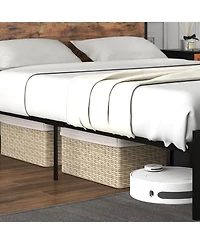 Queen Bed Frame with 2-Tier Storage Headboard and Charging Station