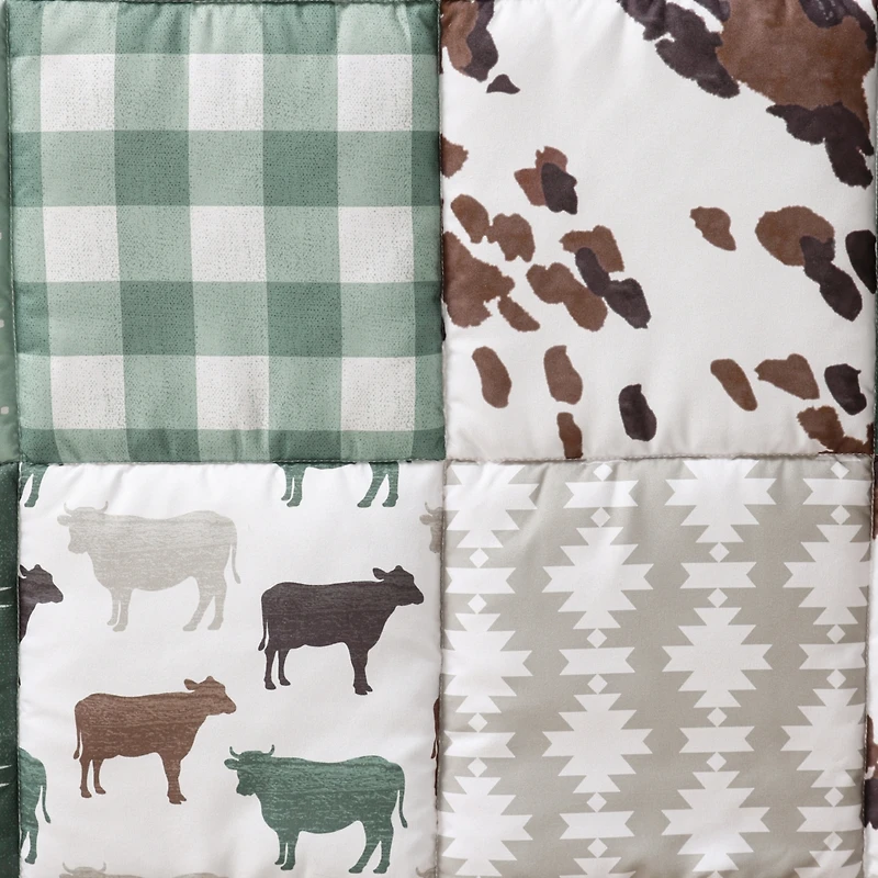 The Peanutshell Crib Bedding Set for Baby Boys, Boho Farm, 3 Pieces