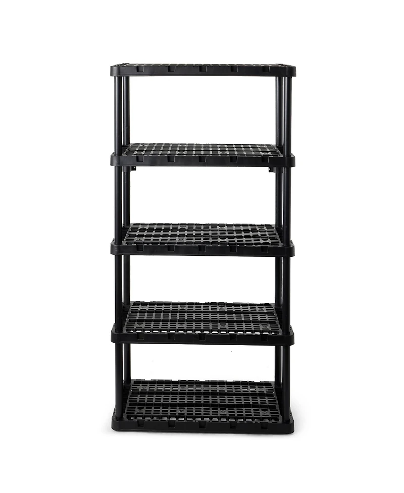 Gracious Living 5 Shelf Knect-a-Shelf Ventilated Heavy Duty Storage Unit, Black