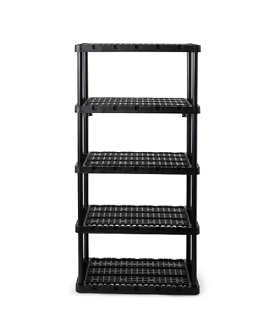 Gracious Living 5 Shelf Knect-a-Shelf Ventilated Heavy Duty Storage Unit, Black