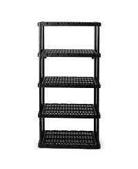 Gracious Living 5 Shelf Knect-a-Shelf Ventilated Heavy Duty Storage Unit, Black