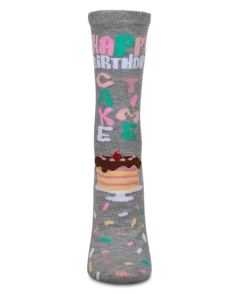 Happy Birthday Cake Time Greeting Card Crew Socks
