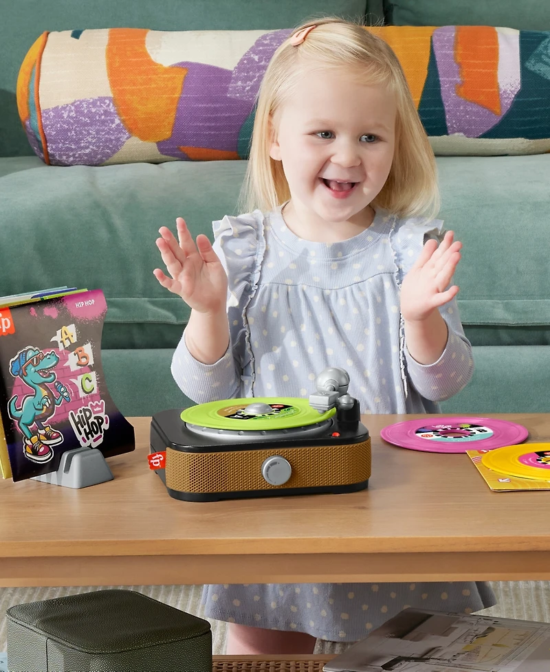 Fisher-Price Rockin' Record Player Musical Toy for Preschool Pretend Play