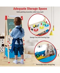 3-in-1 Double-Sided Adjustable Kid Easel for 3-8 Years Old Toddlers
