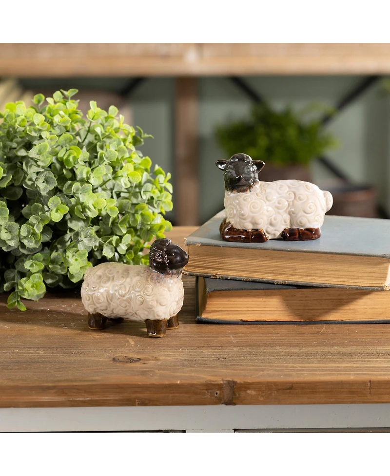 Slickblue Sheep Figurine Set of 6 Charming Farmhouse Decor for Your Home
