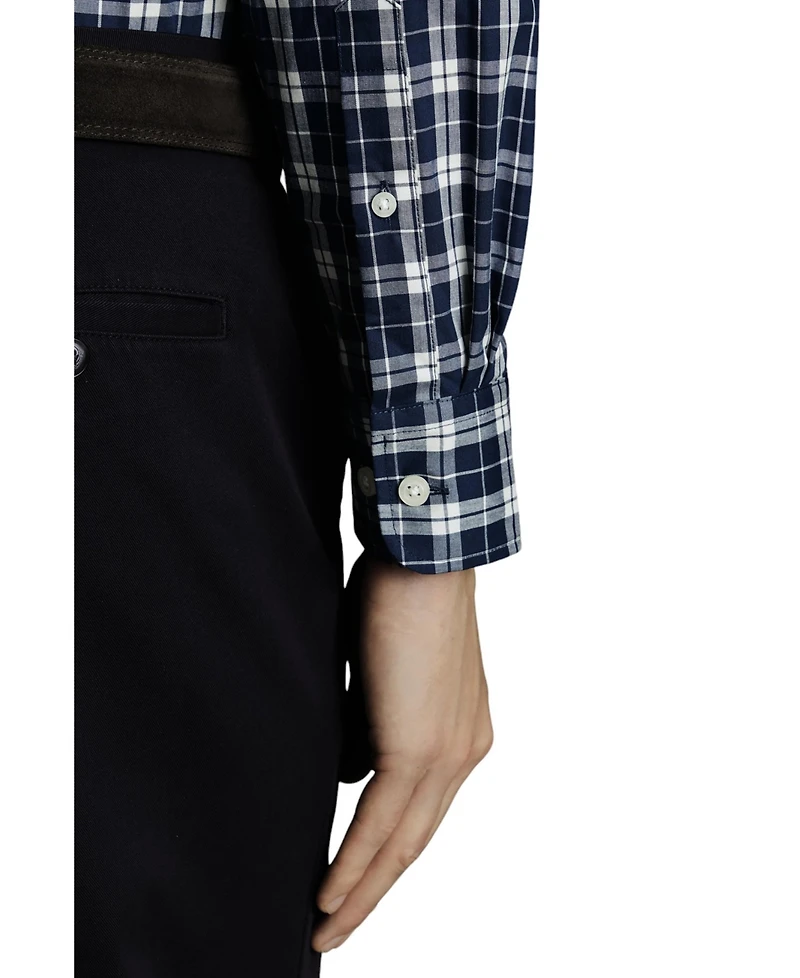 Charles Tyrwhitt Men's Slim Fit Button-Down Collar Non-Iron Stretch Check Oxford Shirt