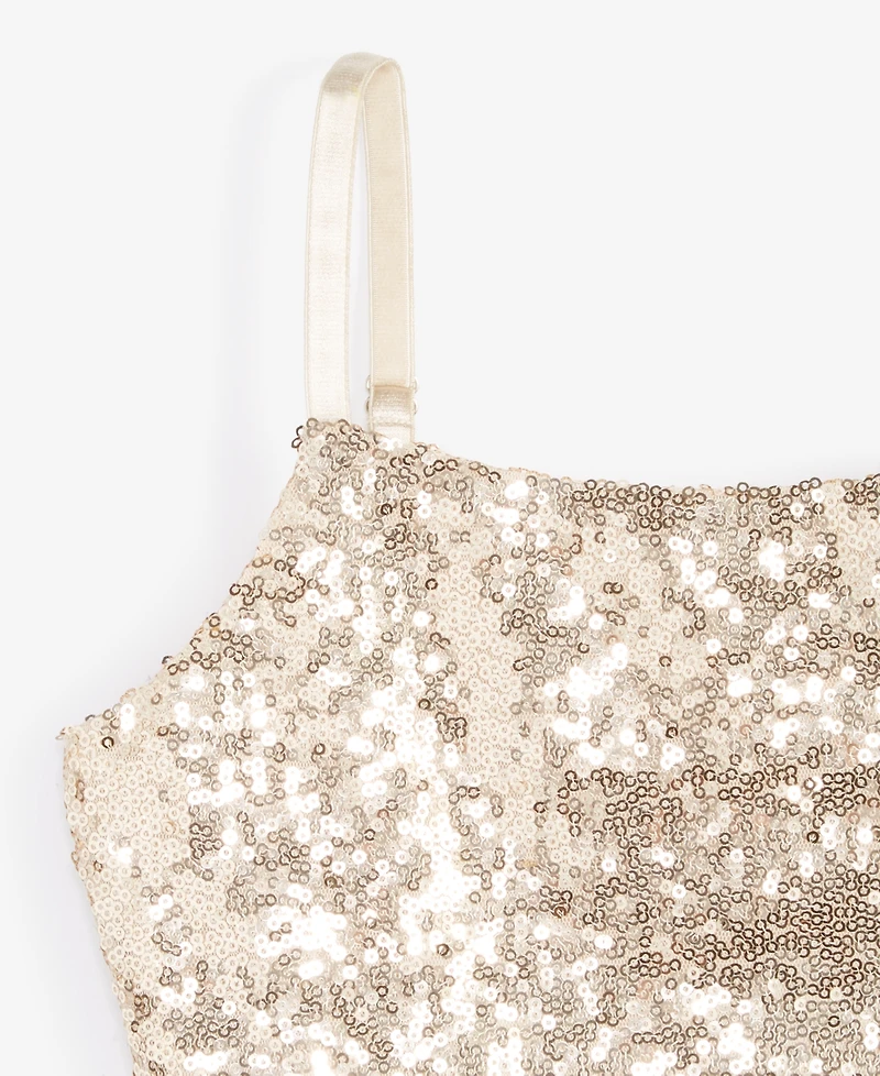 With Jules Big Girls Sleeveless Sequin Bodycon Dress