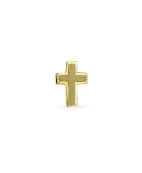 Bling Jewelry Tiny Minimalist Religious Christian14K Gold Cross Helix Cartilage Ear Lobe Piercing Daith 1 Piece Stud Earring Screw back