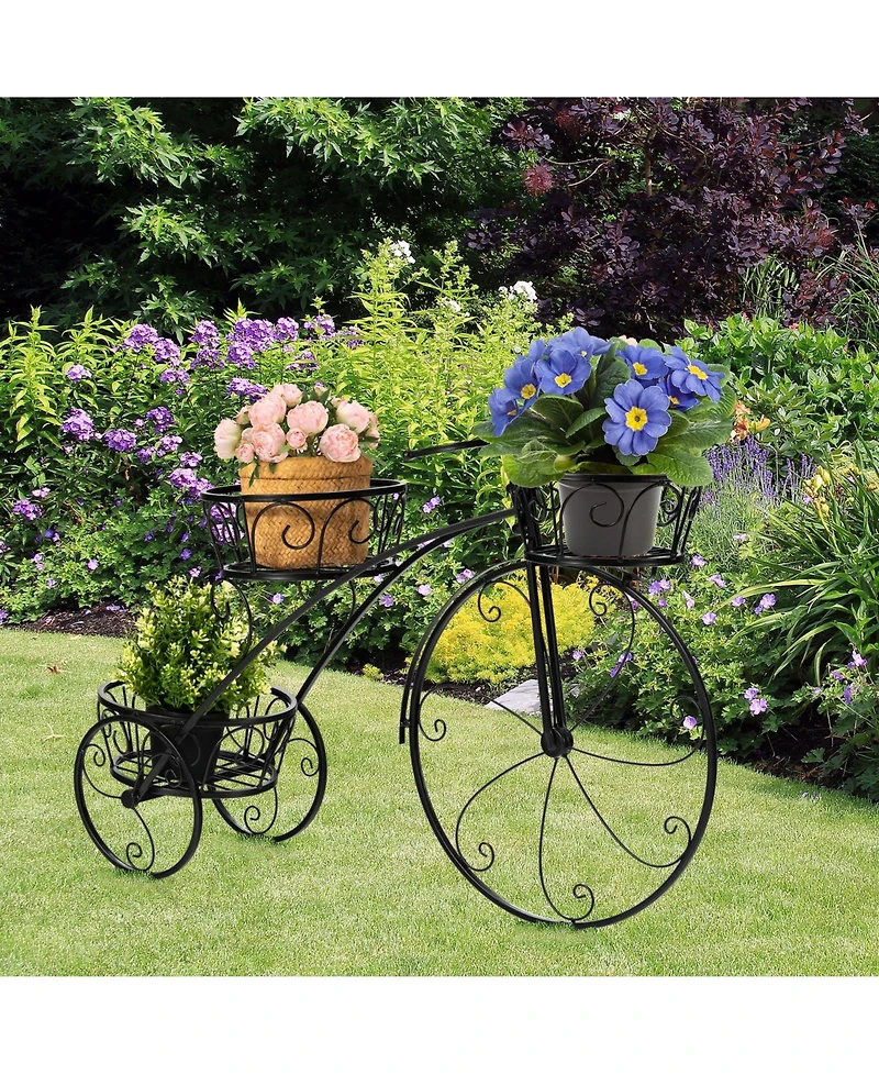 Skonyon Tricycle Plant Stand Flower Pot Cart Holder in Parisian Style
