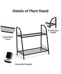 Givimo 2-tier Patio Metal Plant Stand