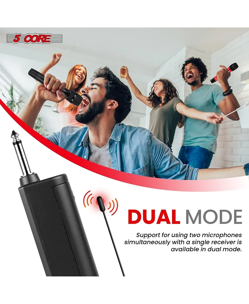 5 Core Wireless Microphone Pair Uhf Professional Handheld Microfonos Inalambricos Cordless Mic System