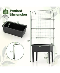 Givimo Self-watering Raised Garden Bed Elevated Planter with Climbing Trellis