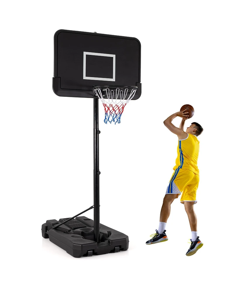 Givimo 6.5-10 Ft Adjustable Portable Basketball Hoop with 44 Inch Shatterproof Backboard & Fillable Base