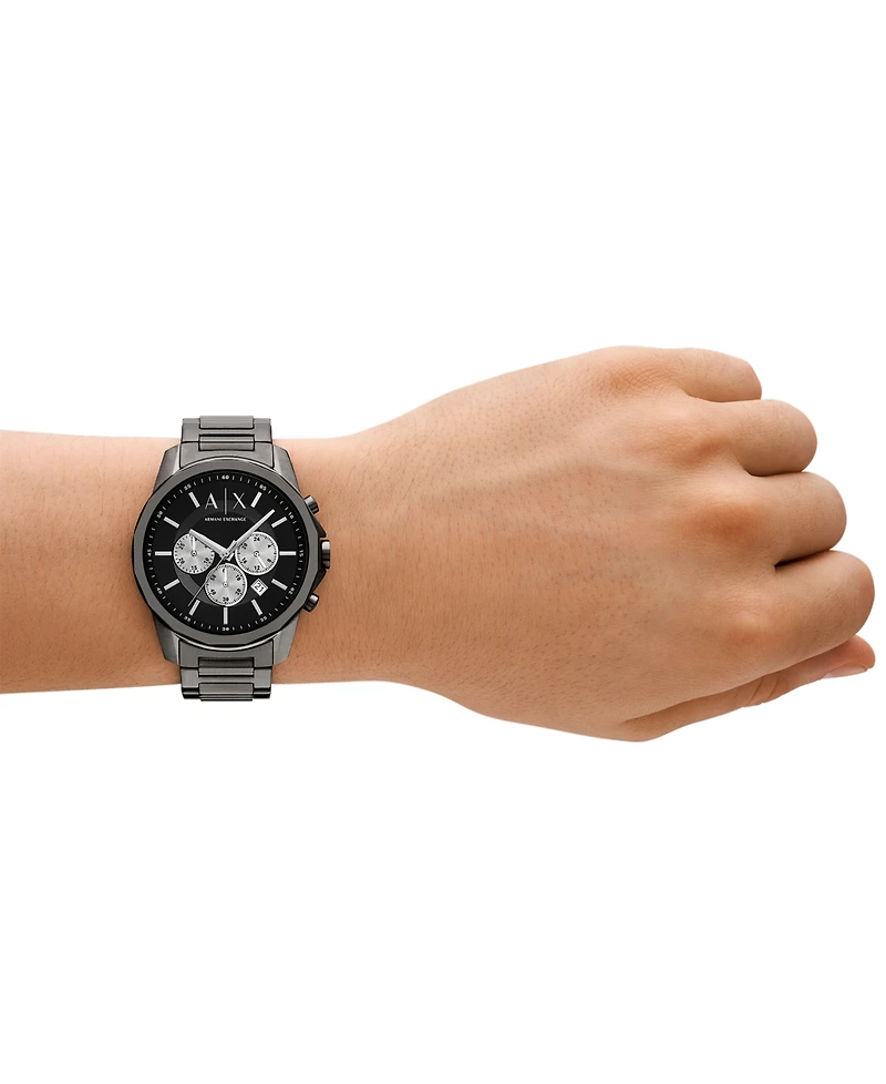 A|X Armani Exchange Men's Quartz Chronograph Gunmetal Stainless Steel 44MM
