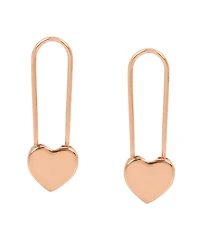 Betsey Johnson Heart Safety Pin Earrings