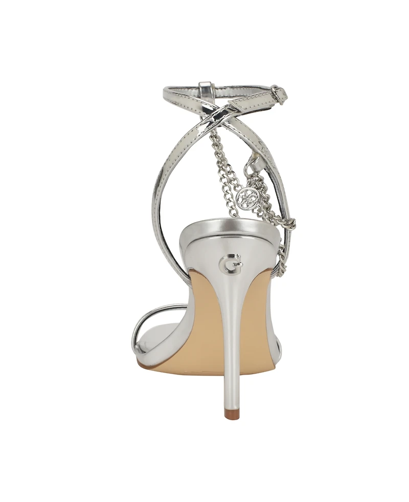 Guess Women's Miamy Open Toe Chain Detail Stiletto High Heel Sandals