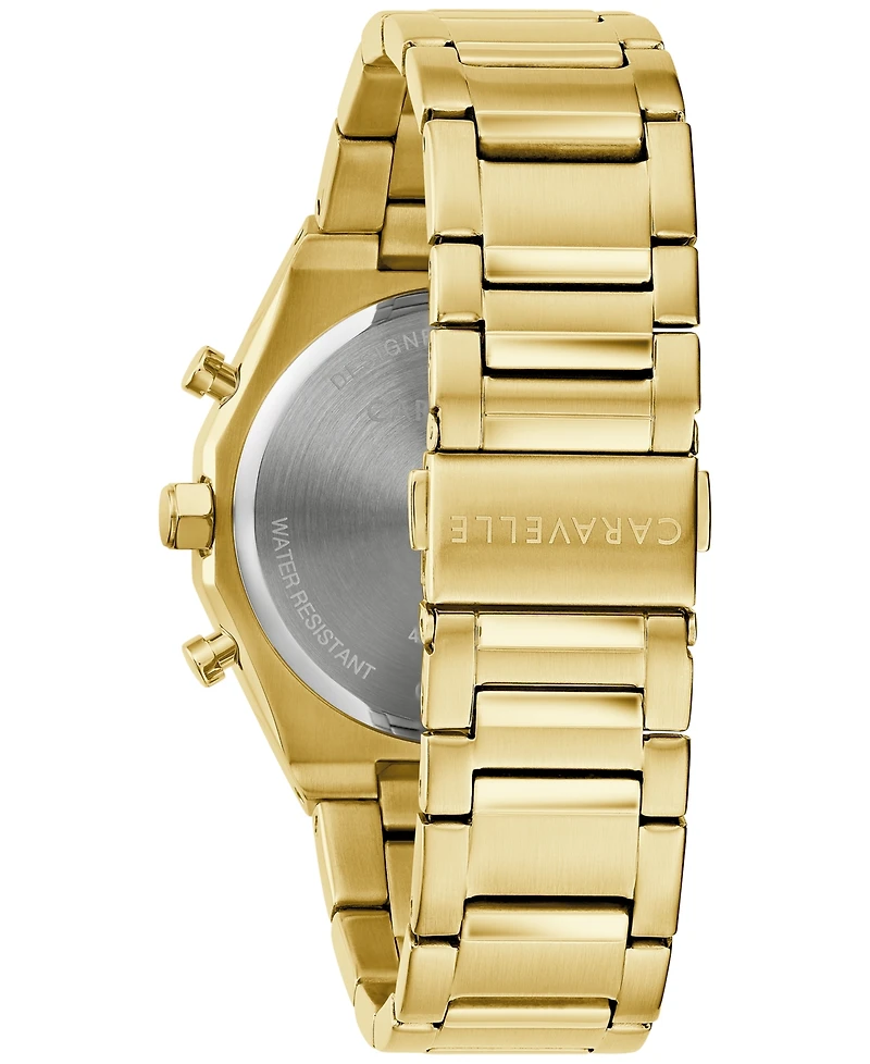 Caravelle Men's Chronograph Gold-Tone Stainless Steel Bracelet Watch 40mm