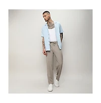 Men's Light Blue Self-Design Block Shirt
