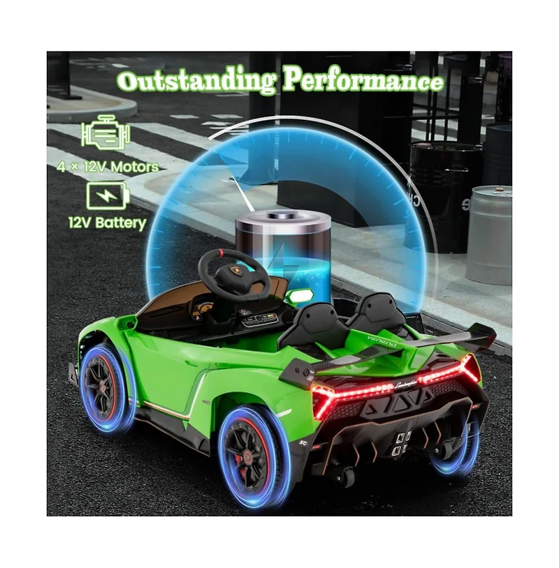 12V Licensed Lamborghini 4WD Kids Ride-on Sports Car with 2.4G Remote