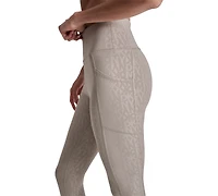 Dkny Women's Active Embossed Interlock High-Waist 7/8 Fitness Tights