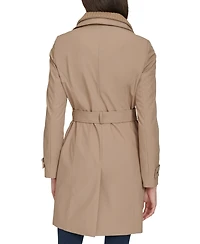 Calvin Klein Petite Belted Long-Sleeve Wrap Coat