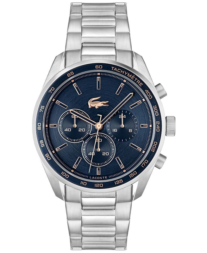 Lacoste Men's Boston Silver Stainless Steel Watch 42mm