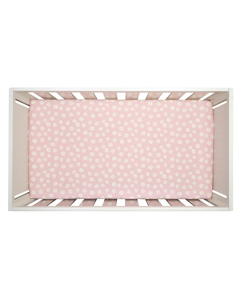 Lambs & Ivy Daisy Dreams Breathable 100% Cotton Baby Fitted Crib/Toddler Sheet