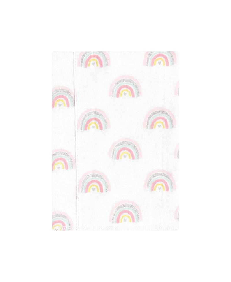 Hudson Baby Girls 4Pk Flannel Burp Cloth (Cotton Poly