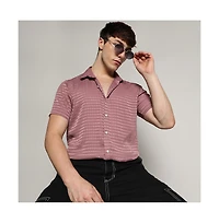 Men's Nude Pink Self-Design Block Shirt