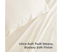 Cariloha Classic 2-Piece Twill Pillowcase Set | Ivory | King | Viscose Material | Allergy Resistant, Thermal-Regulating & Extra soft