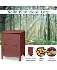 Sugift 2-Tier Accent Table with Spacious Tabletop