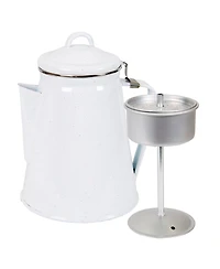 Stansport Enamel Percolator Coffee Pot 8 Cup - White