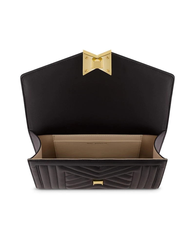 Gold Plated Hardware Quilted Napa Leather Handbag