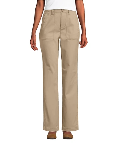 Lands' End Women's High Rise Chino Utility Straight Leg Pants