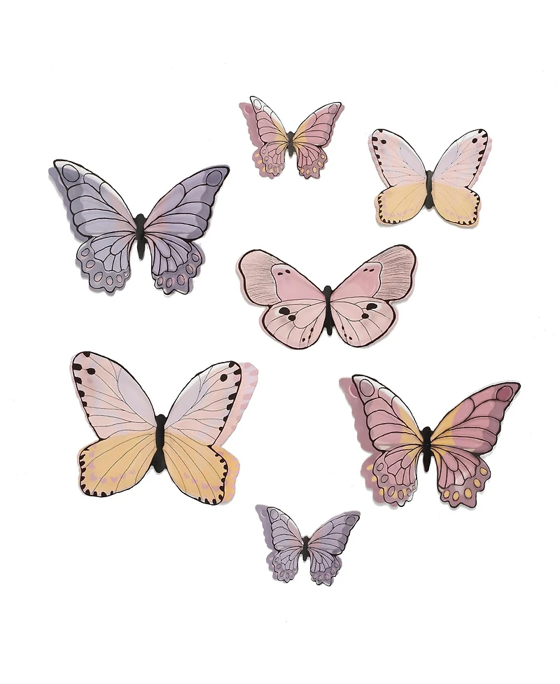 Lambs & Ivy Butterfly Dreams 3-Dimensional Wings Colorful Wall Decals/Stickers