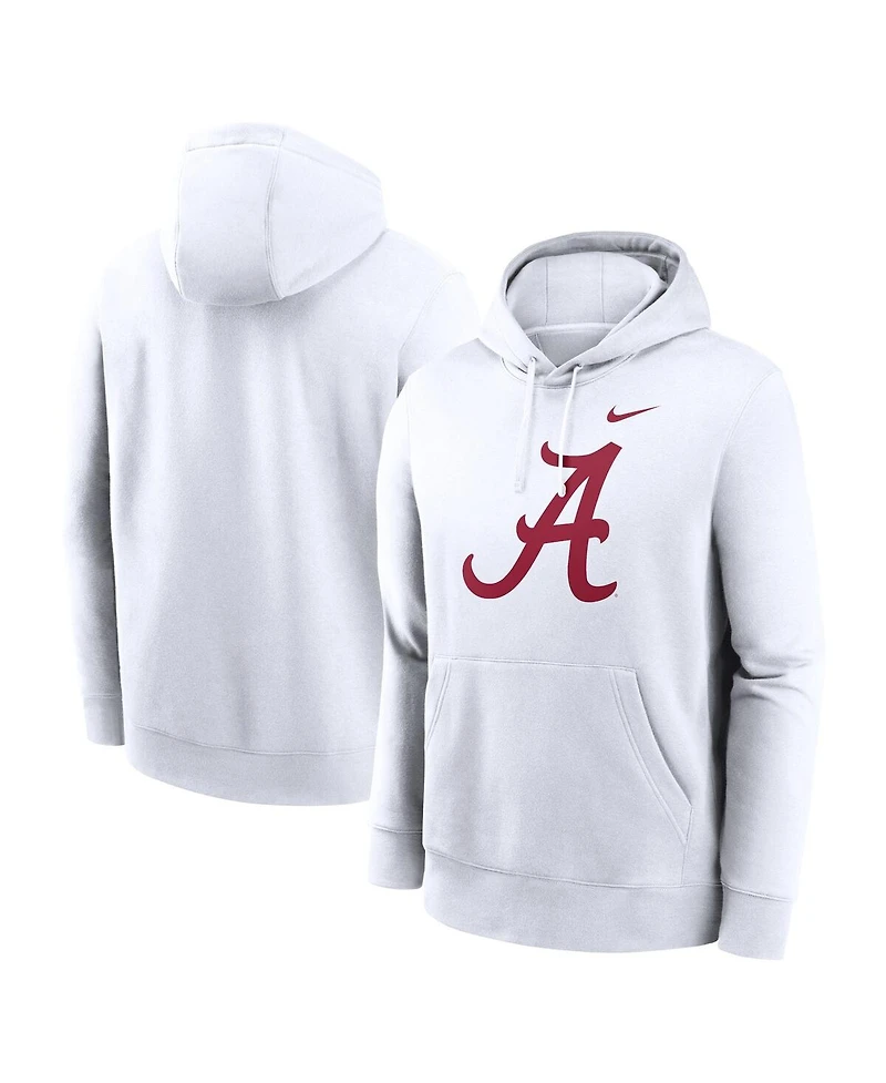 Nike Men's White Alabama Crimson Tide Primetime Evergreen Club Fleece Pullover Hoodie